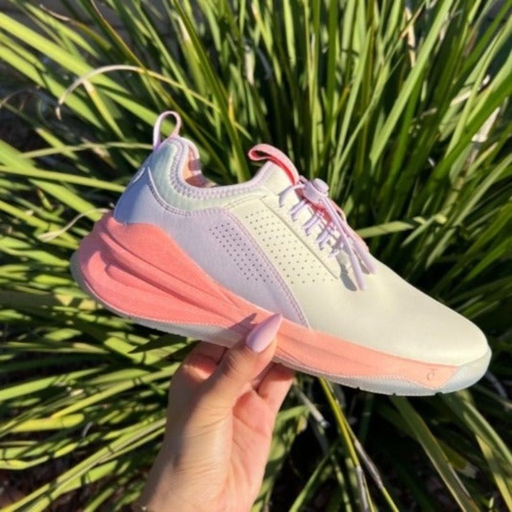 Stylish Pink and White Athletic Shoes